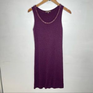 Adrienne Vittadini purple knit sleeveless dress